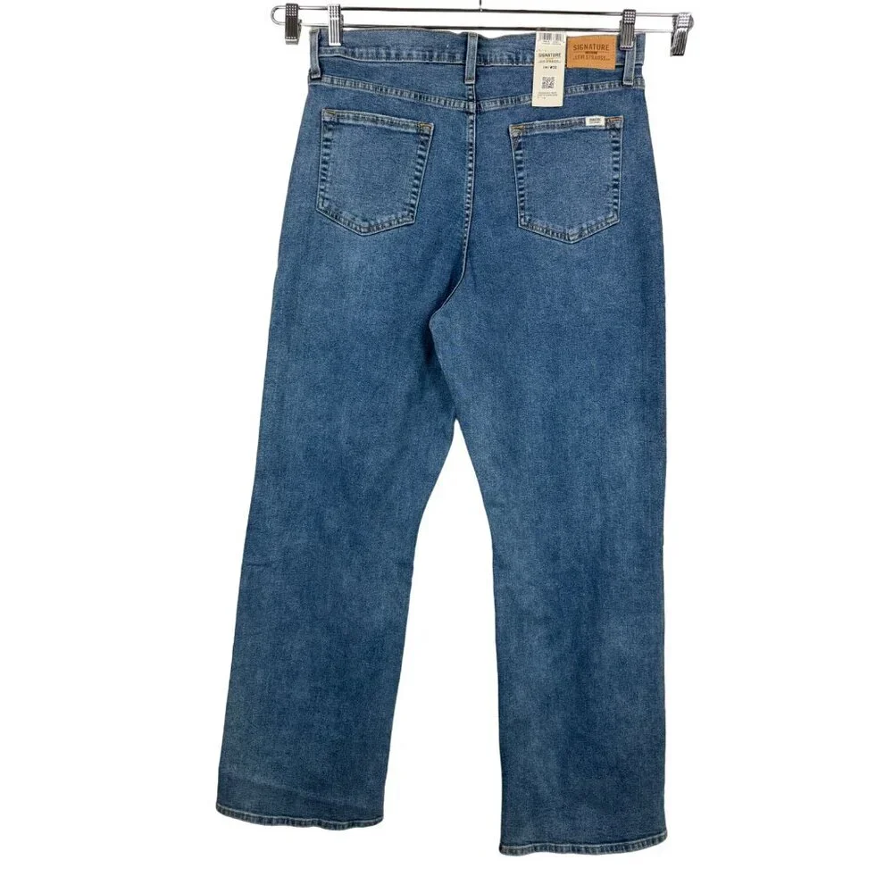 Levis Signature High Rise Loose Straight‎ leg Keans distressed sz 32 - Picture 4 of 12